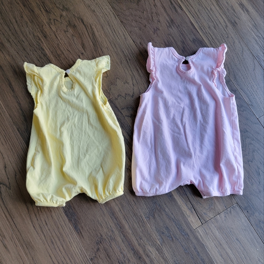 LOT OF 2! RAE DUNN BABY BY MAGENTA SWEETEST BABY EVER & ALWAYS DREAMING ROMPERS - Picture 7 of 8